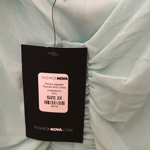 Light teal Ruffle Midi Dress - Picture 3 of 3